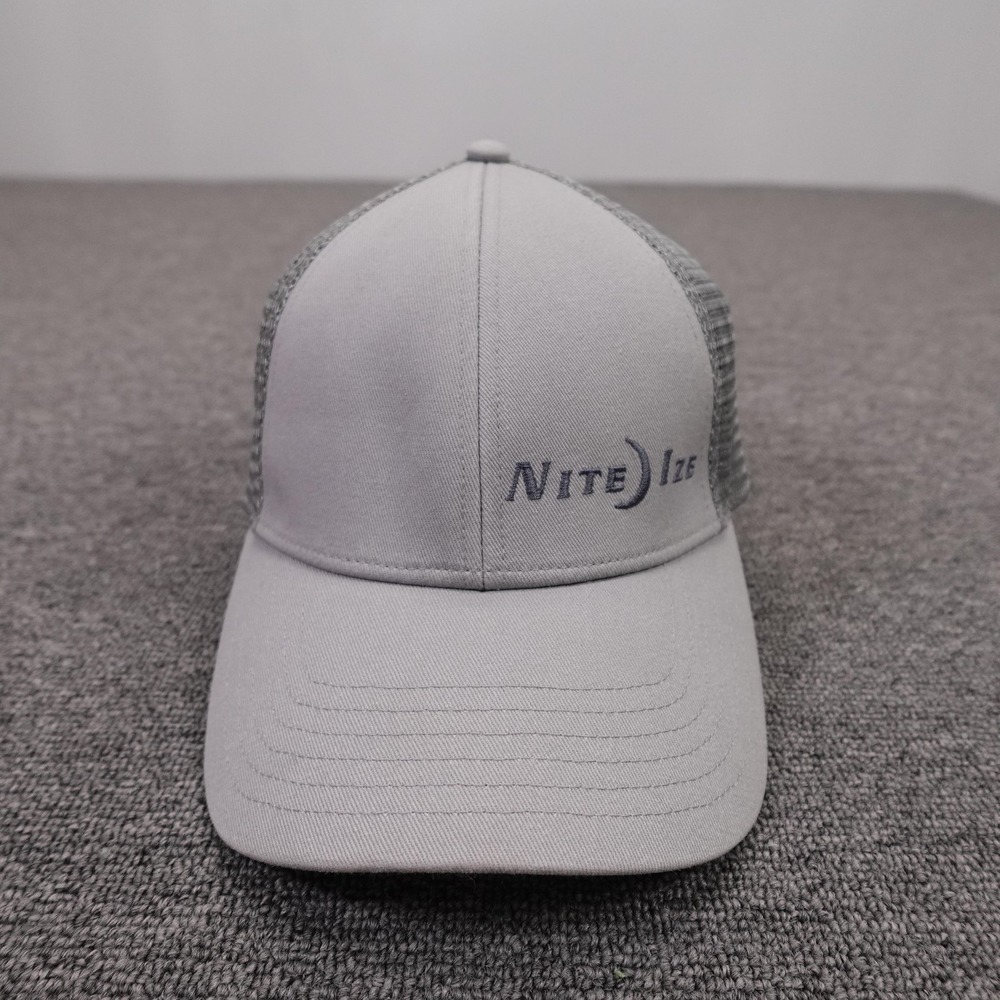 Simms Hat Cap Snap‎ Back Mens One Size Gray Mesh Trucker Nite Ize Fishing Logo